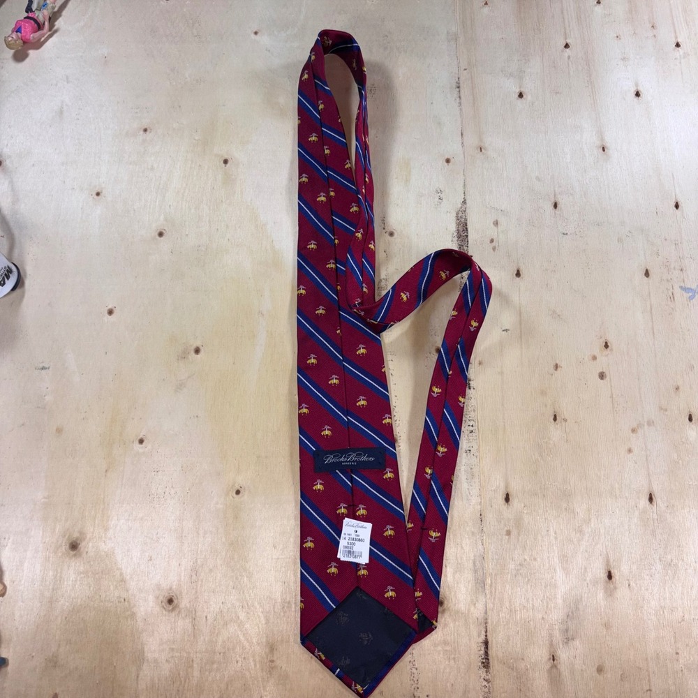 Brooks Brothers Makers Silk Tie Burgundy Repp Stripe Golden Fleece Made USA